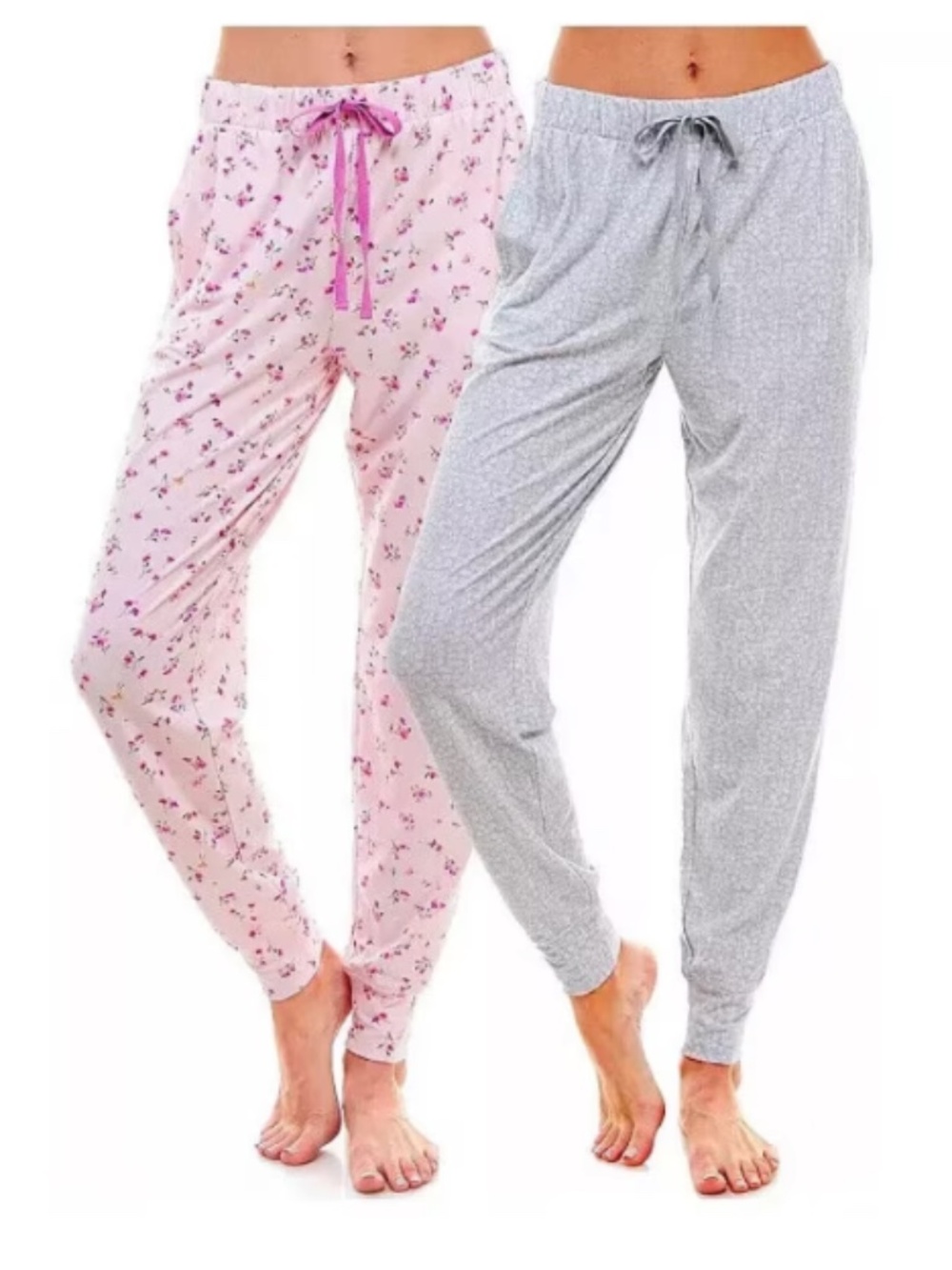 Roudelain 2-Pk. Jogger Sleep Pants Ditsy Blushing/ Stripe Dot M 12039
